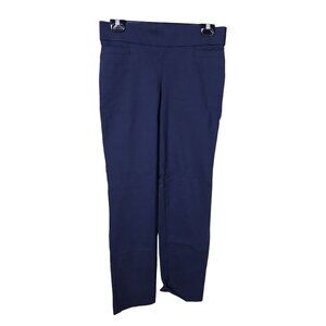 Liz Claiborne Career Navy‎ Blue Elastic Waist Women Pants 4